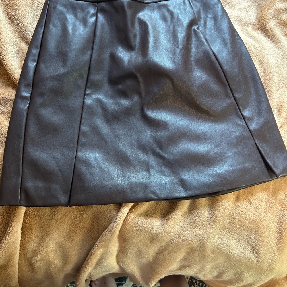Banana Republic Black Mini faux leather Pencil Skirt